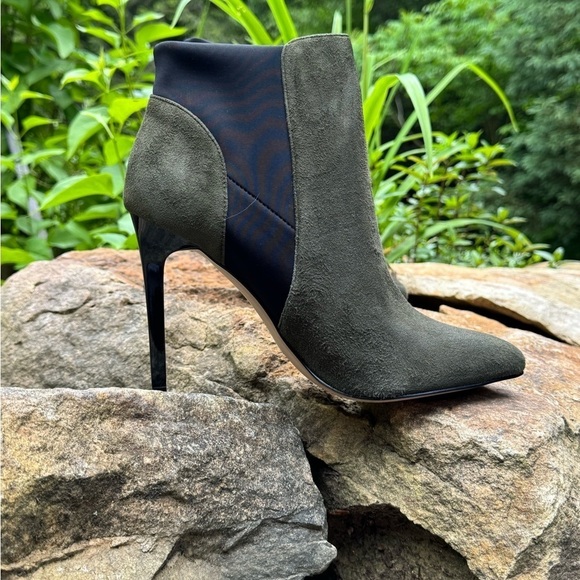 French Connection green black heeled booties 9.5 - Picture 10 of 14